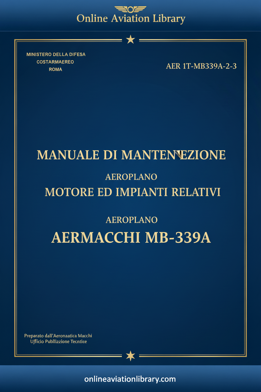 MB-339A Manuale di Manutenzione - Motore ed Impianti Relativi - Cover Page 1 Blue