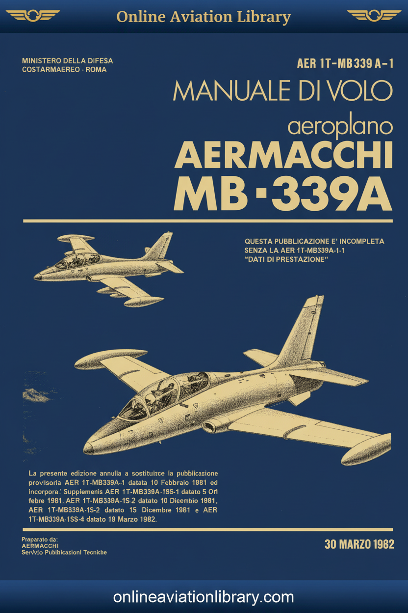 MB-339A Manuale di Volo 1982 - Cover Page 1 Blue