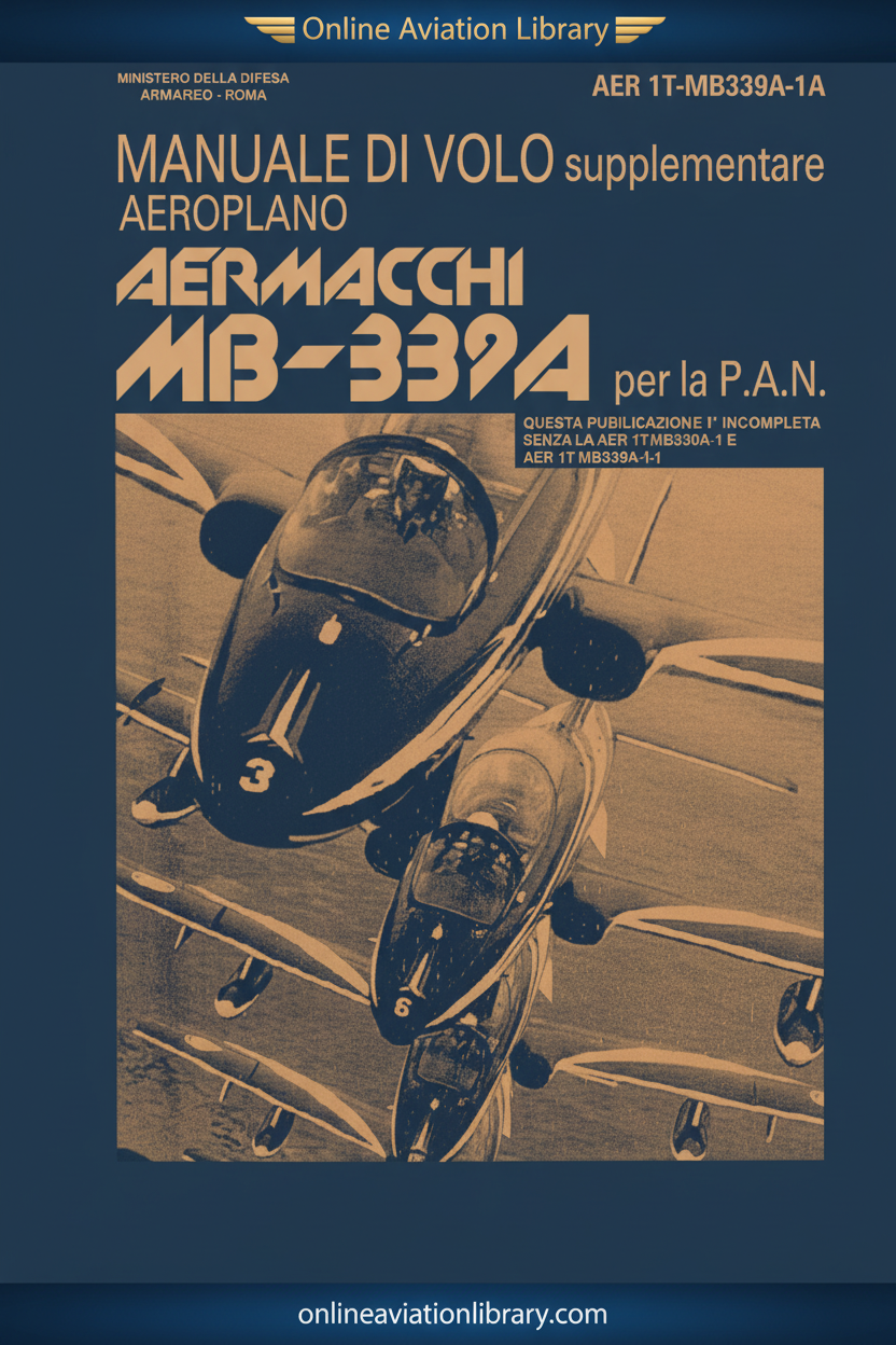MB-339A PAN Manuale di Volo Supplementare - Cover Page 1 Blue