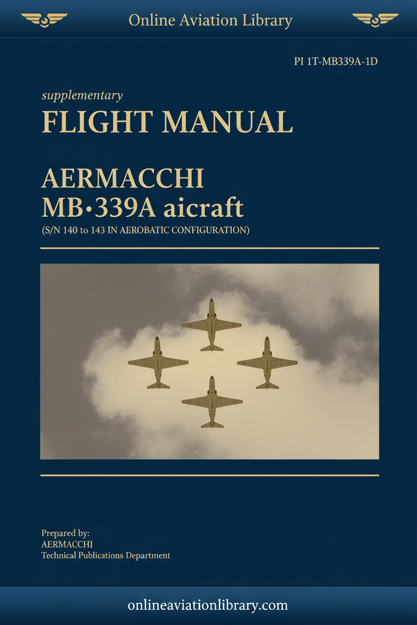 MB-339A Supplementary Flight Manual - Cover Page 1 Blue