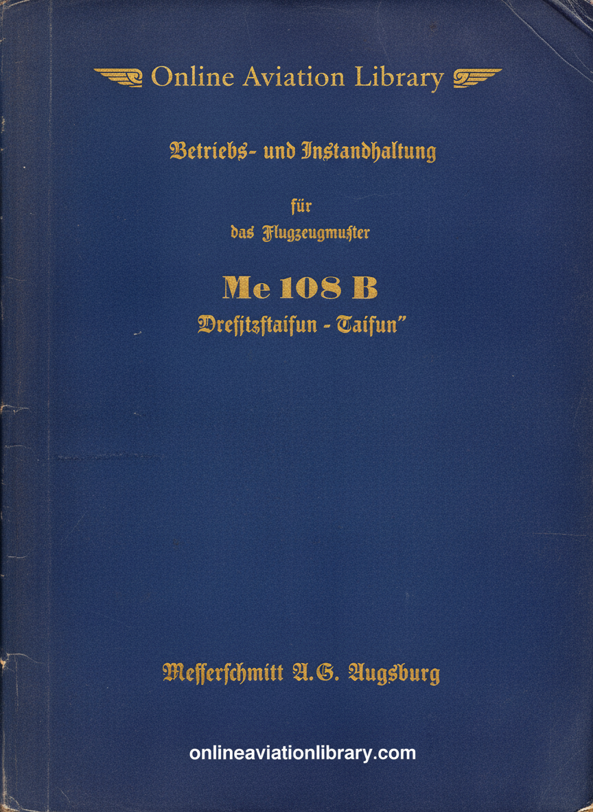 Me 108 B Manual Cover Page