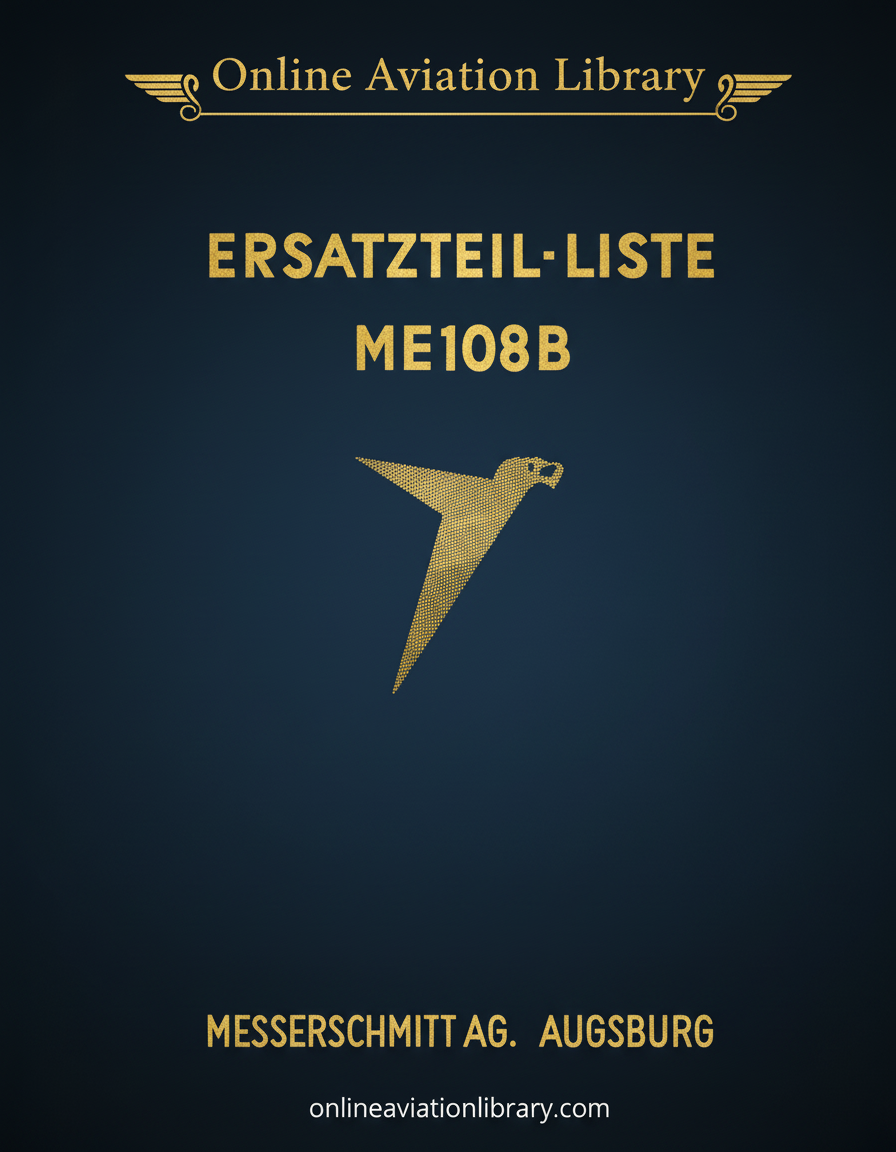 Me 108B Parts List Cover Page