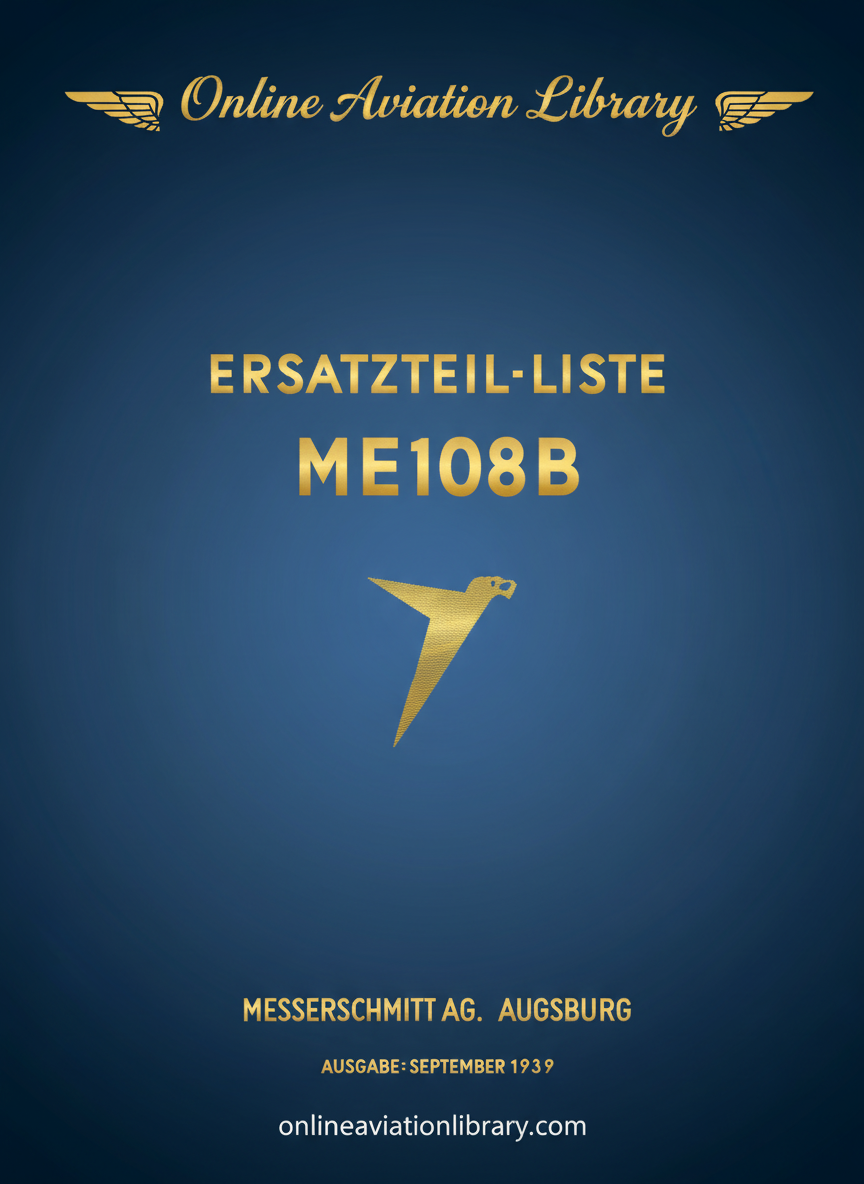 Me 108B Parts List Cover Page
