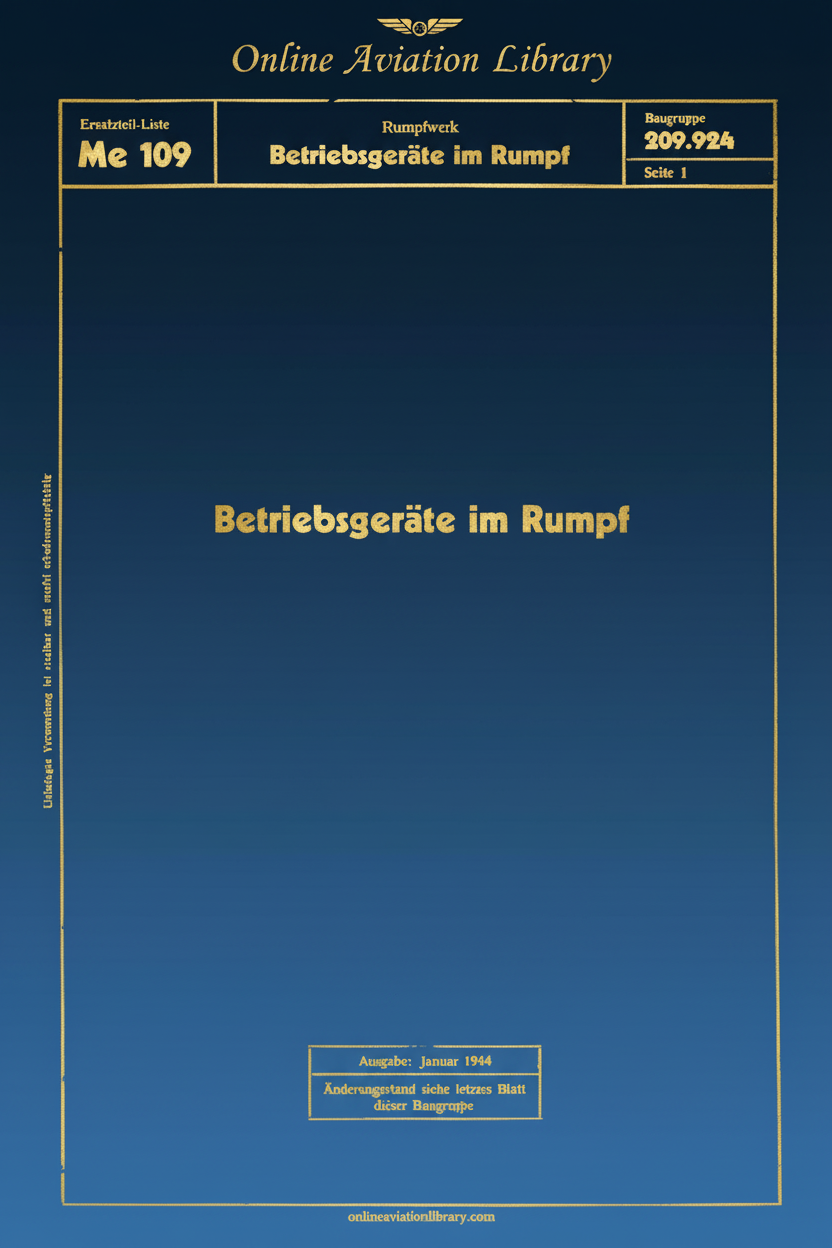 Me 109 Betriebsgeräte im Rumpf Cover