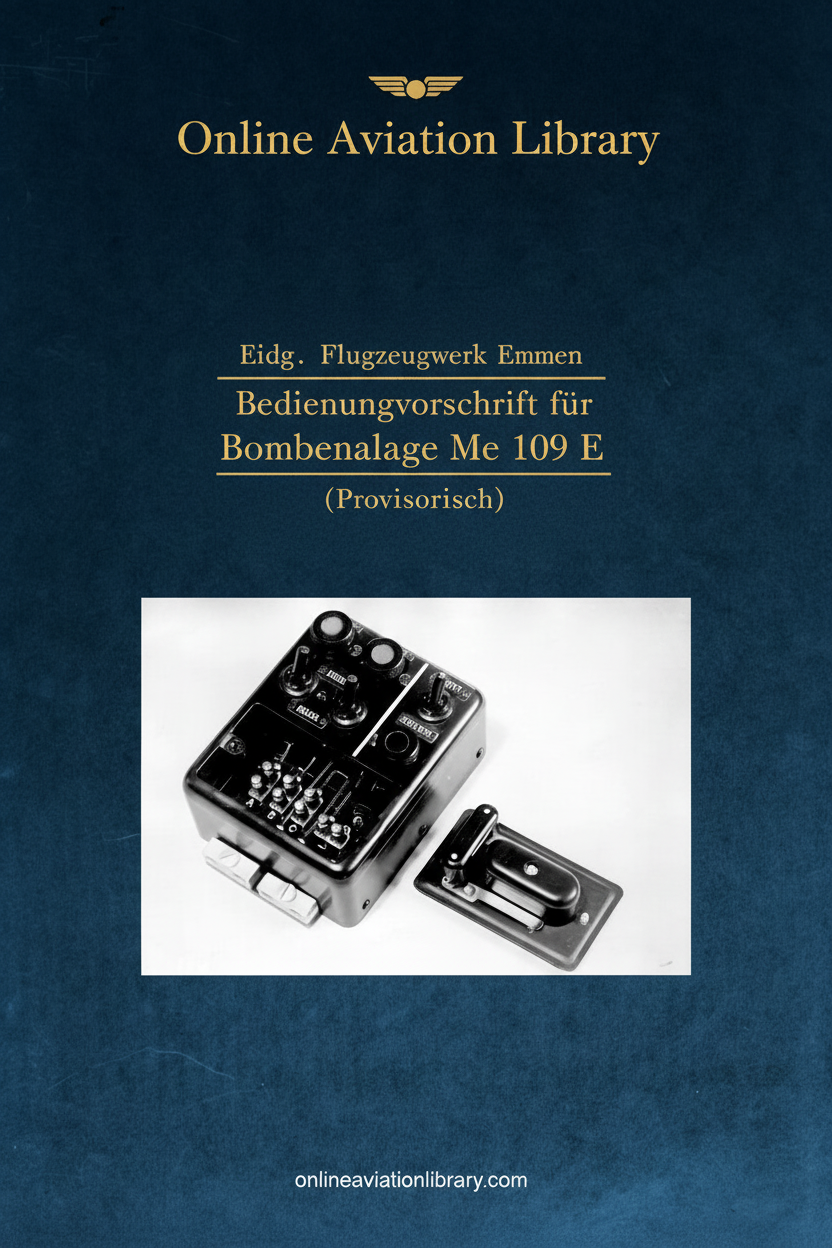 Me 109 E Bomb Installation Manual Cover