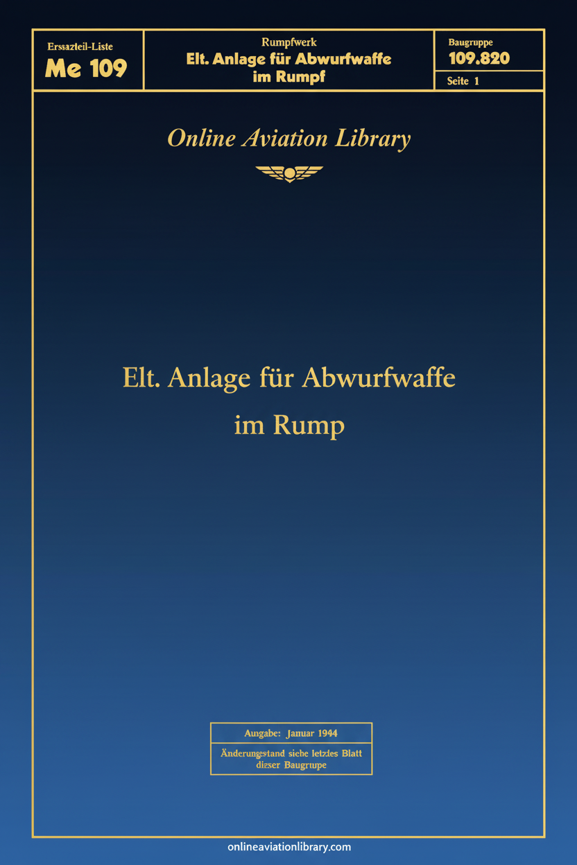 Me 109 Electrical System for Weapons Cover