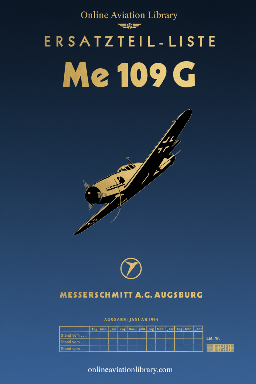 Me 109 G Parts List Cover