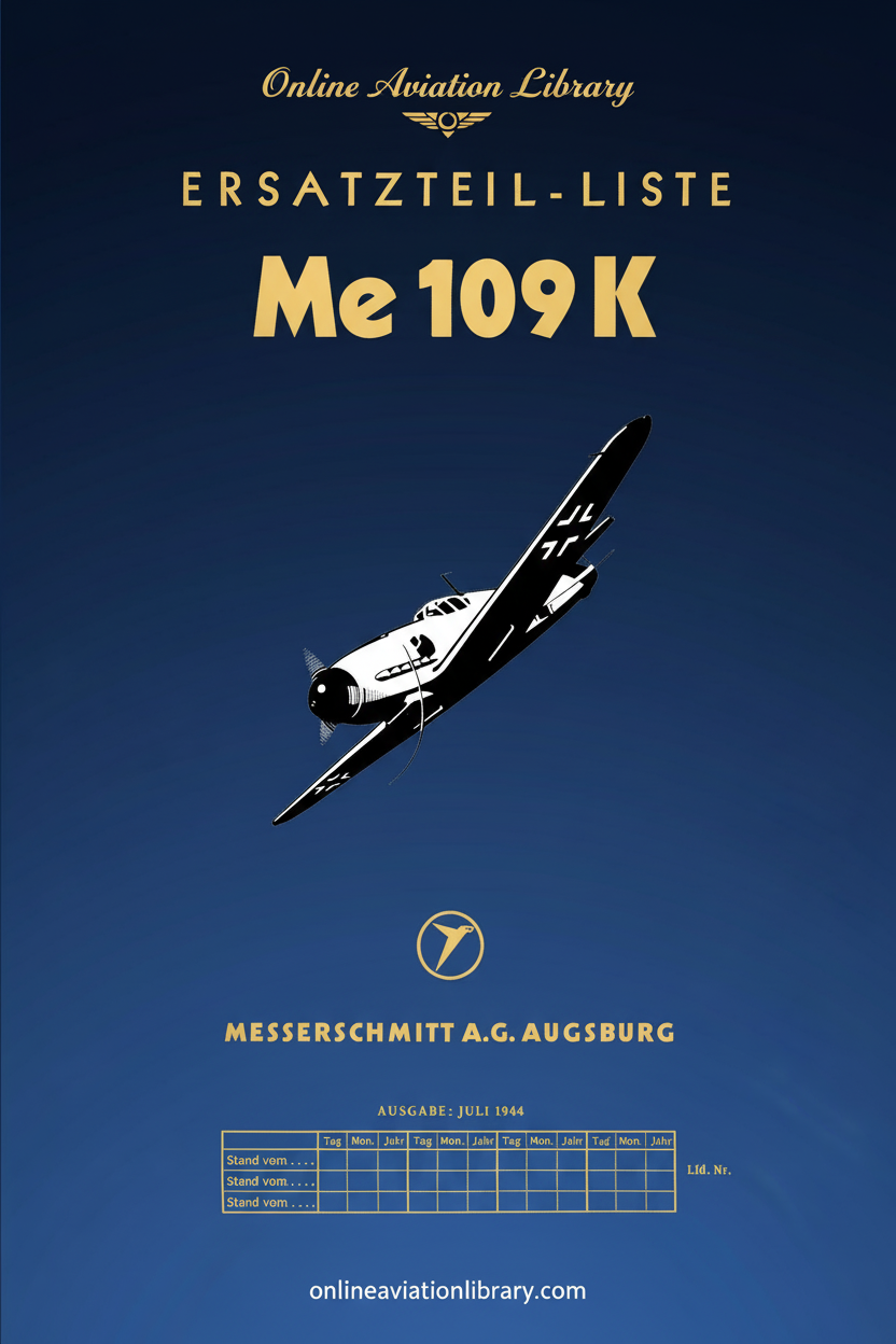 Me 109 K Manual Cover