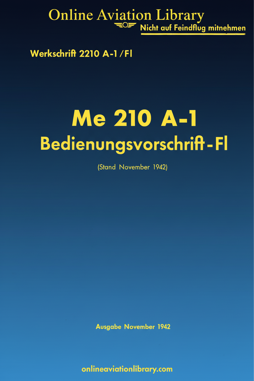 Me 210 A-1 Flight Operating Instructions Cover Page