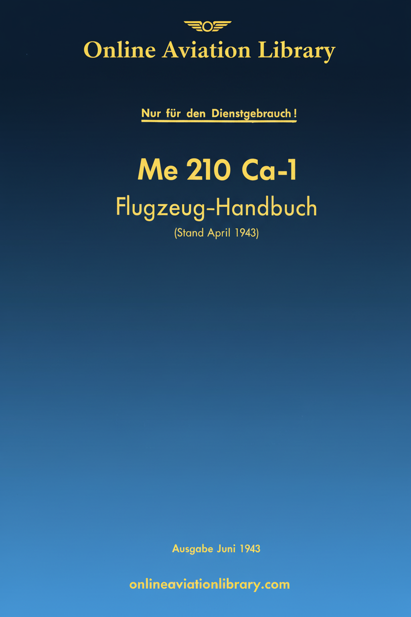 Me 210 Ca-1 Aircraft Handbook Cover Page