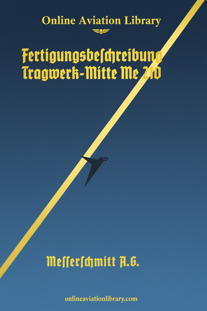 Me 210 Center Wing Manufacturing Manual Cover Page