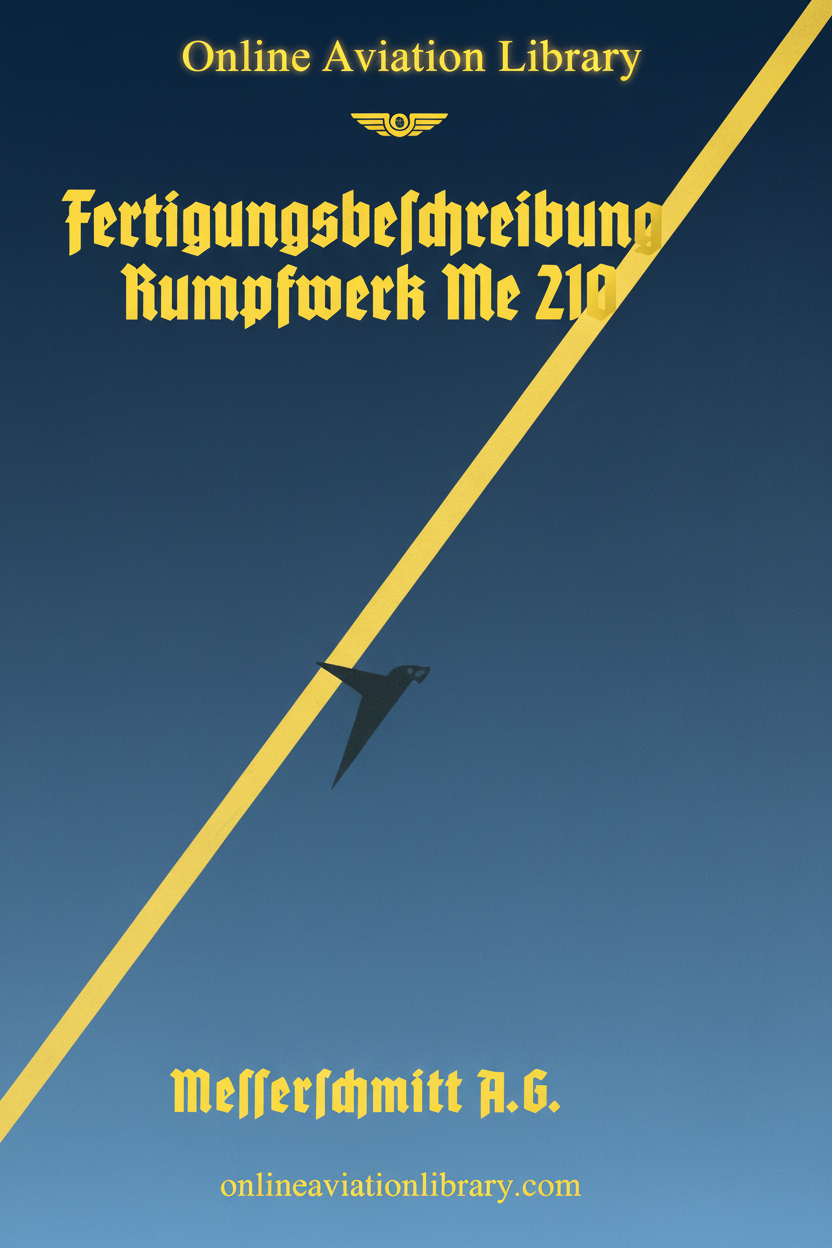 Me 210 Fuselage Manufacturing Manual Cover Page
