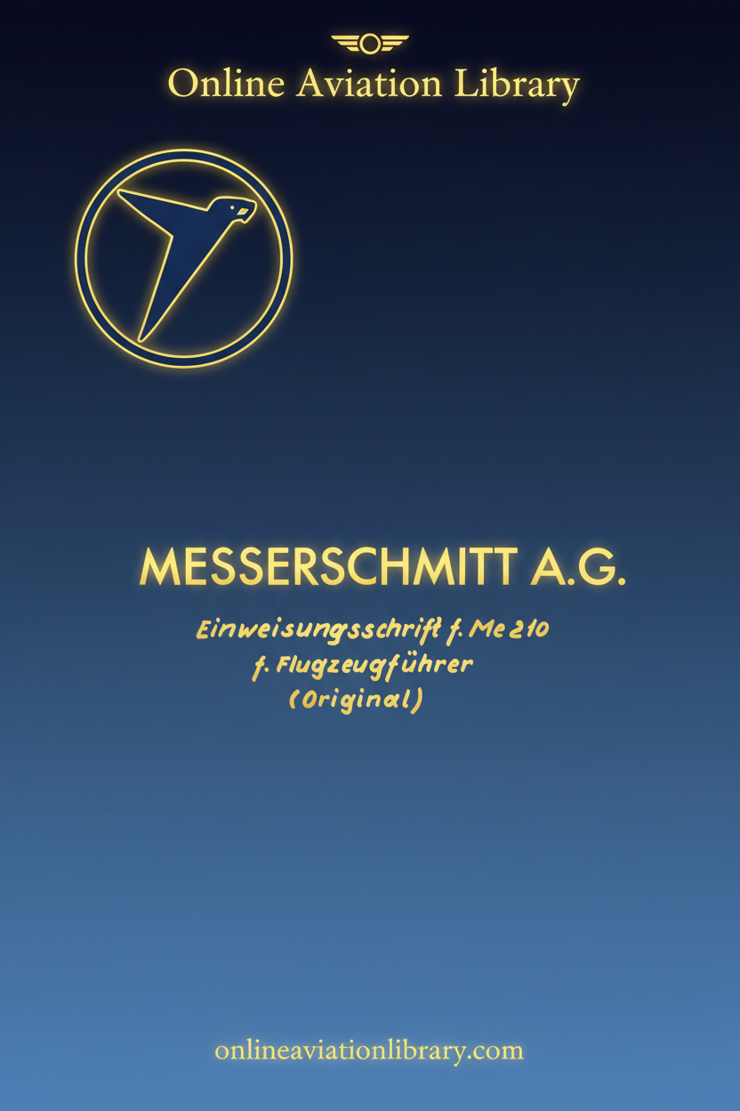 Me 210 Pilot Briefing Manual Cover Page