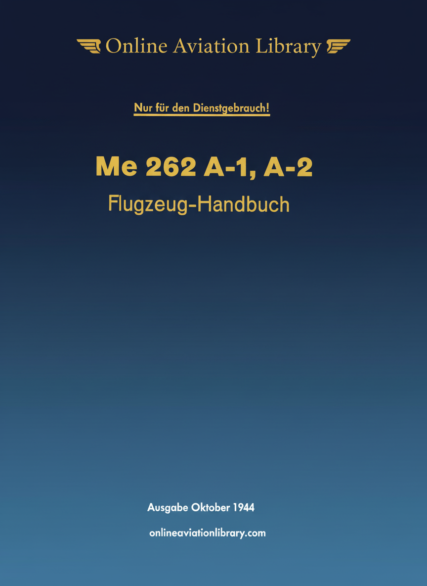 Me 262 A-1, A-2 Flugzeug-Handbuch Cover Page