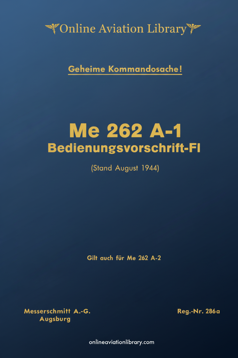 Me 262 A-1 Bedienungsvorschrift-Fl Cover Page