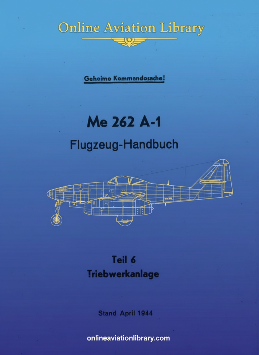 Me 262 A-1 Flugzeug-Handbuch Teil 6 Cover Page