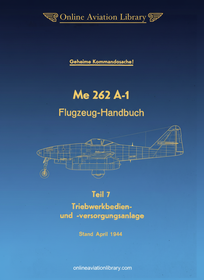 Me 262 A-1 Flugzeug-Handbuch Teil 7 Cover Page