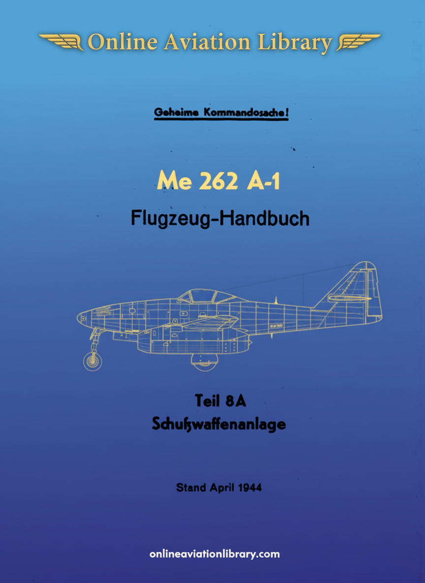 Me 262 A-1 Flugzeug-Handbuch Teil 8A Cover Page