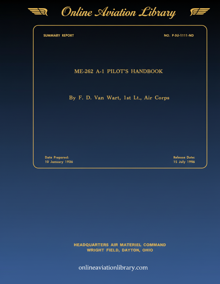 ME-262 A-1 Pilot's Handbook Cover Page