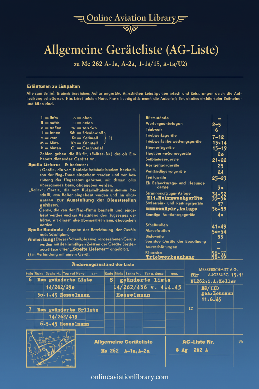 Me 262 Allgemeine Geräteliste Cover Page