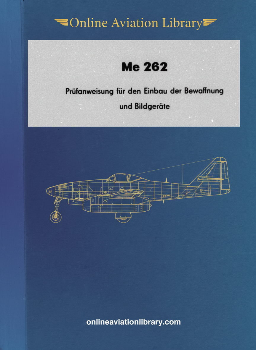 Me 262 Armament and Camera Installation Instructions Cover Page