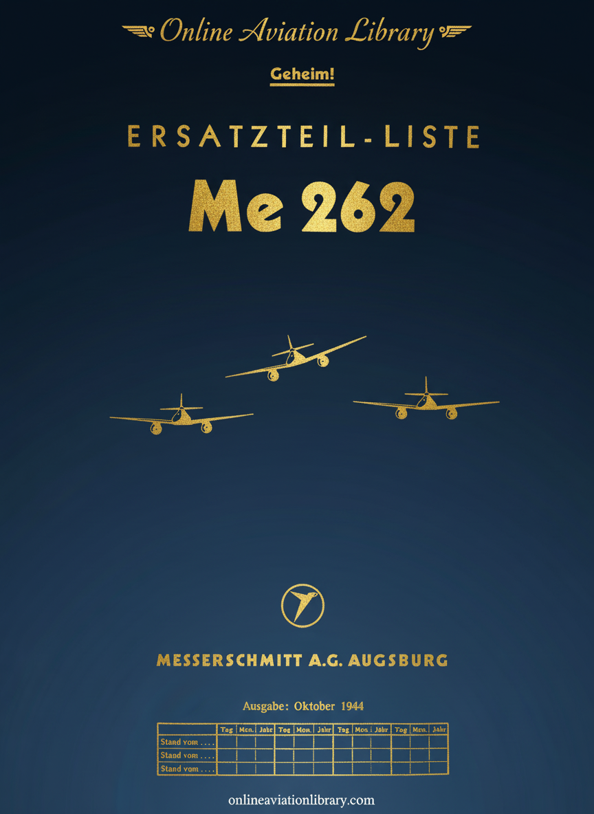 Me 262 Ersatzteil-Liste Cover Page