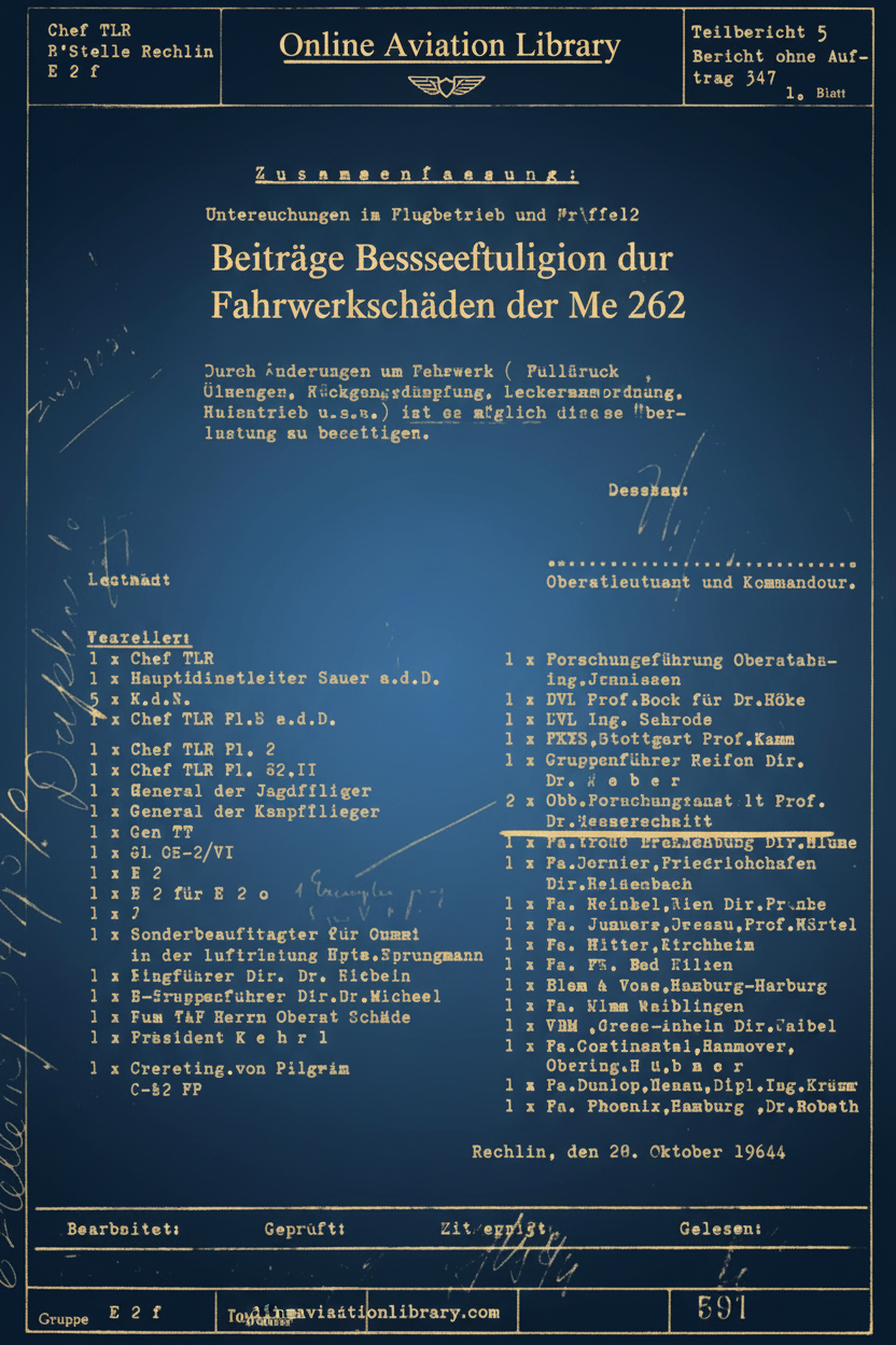 Me 262 Fahrwerkschäden Report Cover Page