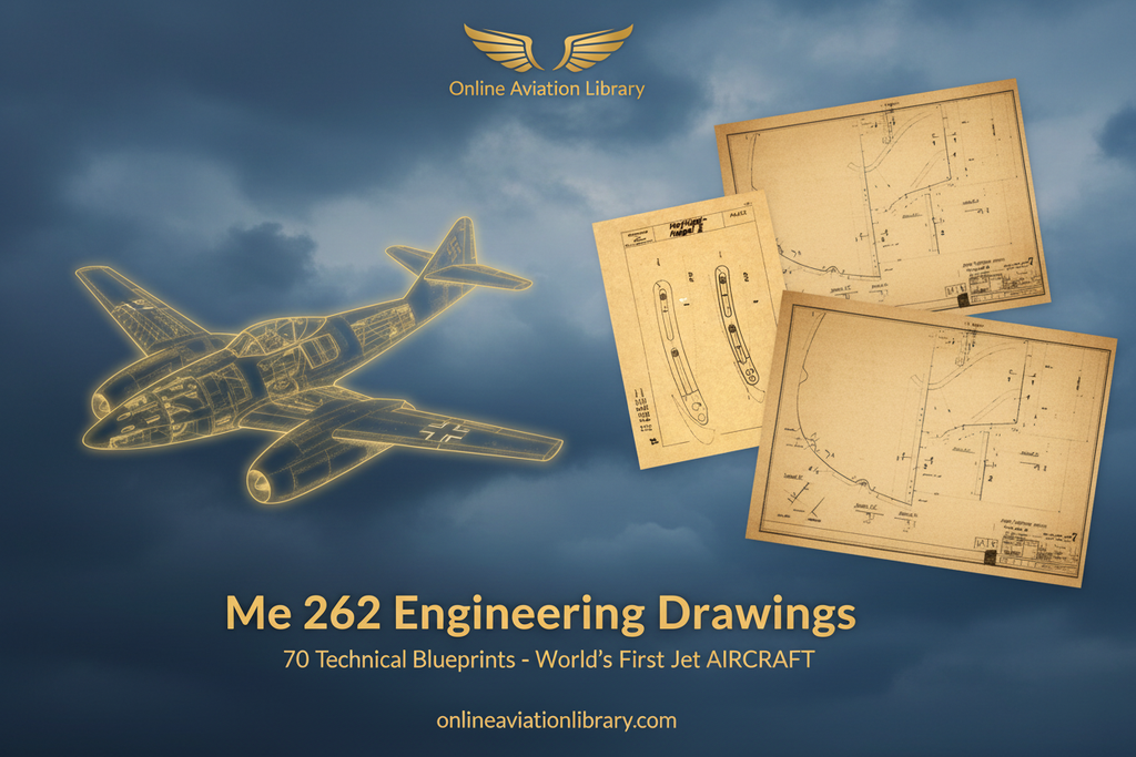 Me-262 LB4 Banner with Original Blueprints