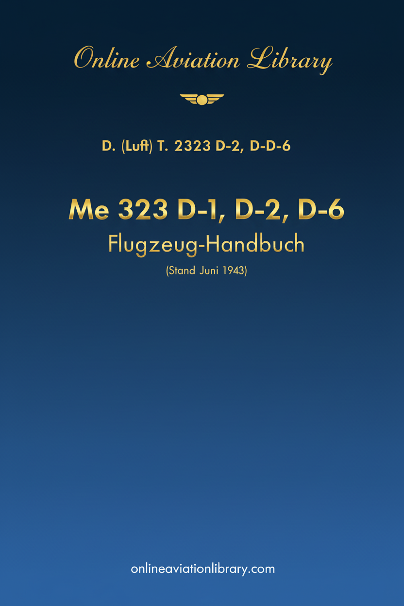 Me 323 D Flight Manual Cover Page