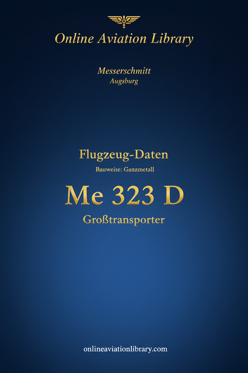 Me 323 D Manual Cover Page