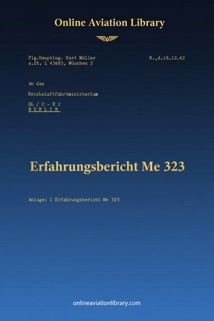 Me 323 Experience Report Cover Page