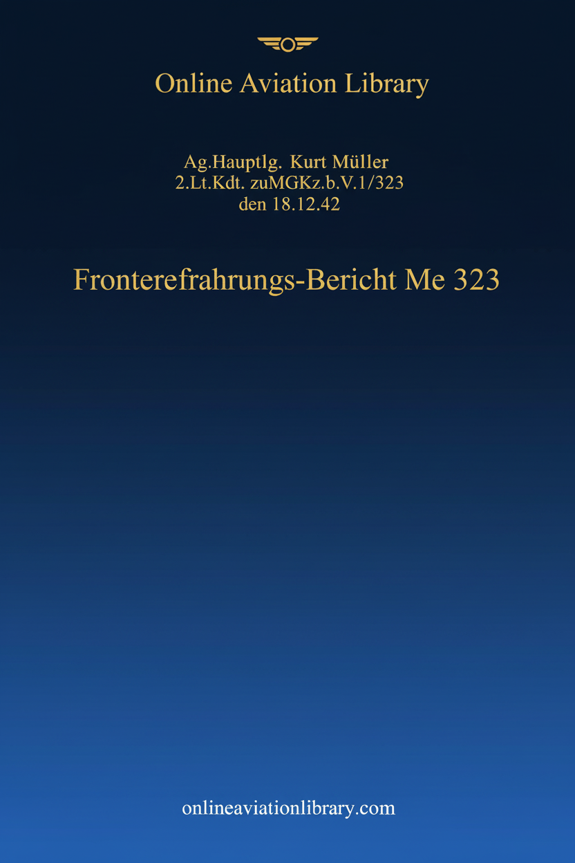 Me 323 Front Experience Report Cover Page