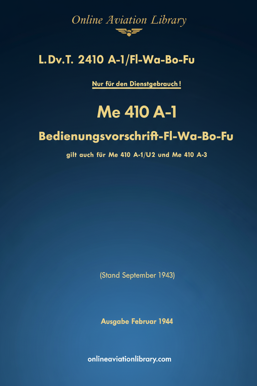 Me 410 A-1 Operating Instructions Cover Page