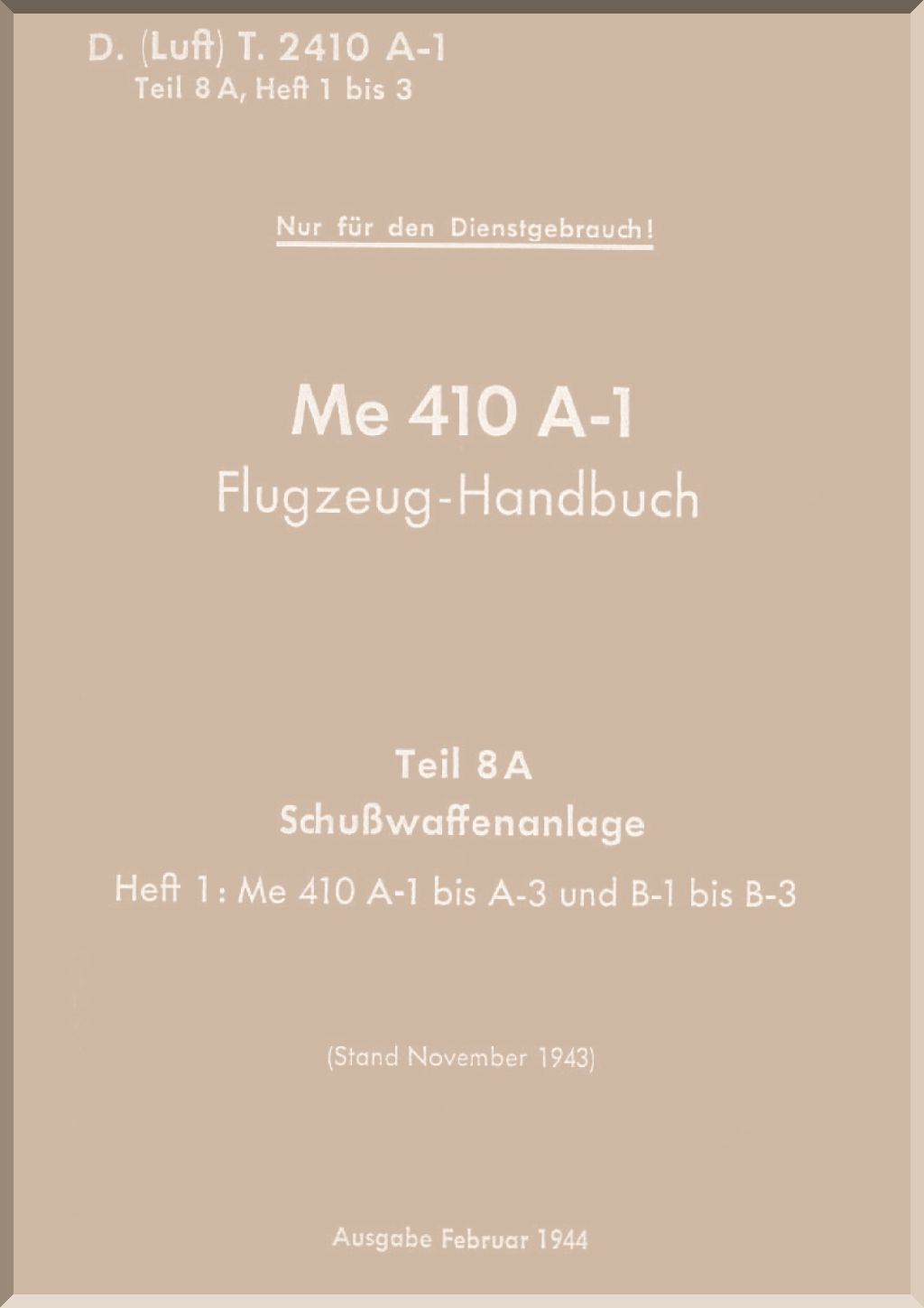 Messerschmitt Me 210 / Me 410 Aircraft Manuals Collection - Digital Download