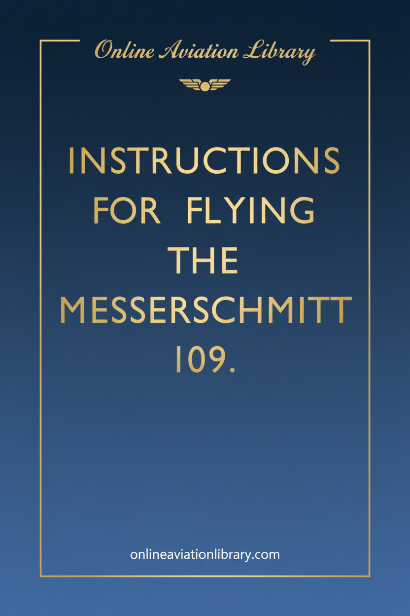 Messerschmitt 109 Flight Manual Cover
