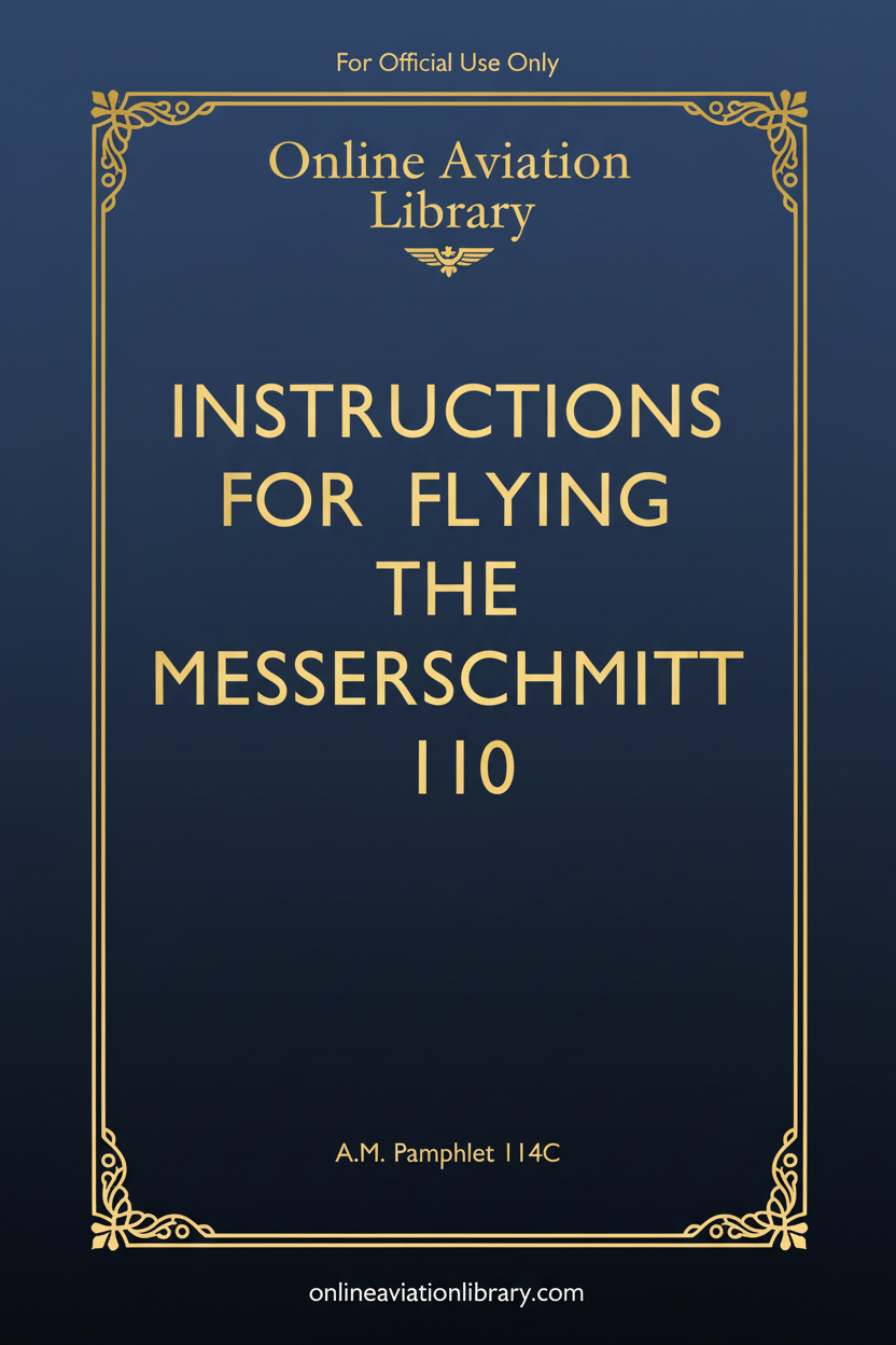 Messerschmitt 110 Instructions Standard Cover Page