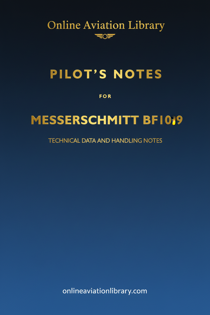 Messerschmitt Bf 109 Pilot's Notes Cover