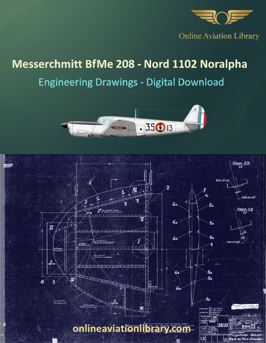 Messerschmitt Bf Me 208 Nord 1102 Noralpha Aircraft Blueprints Banner