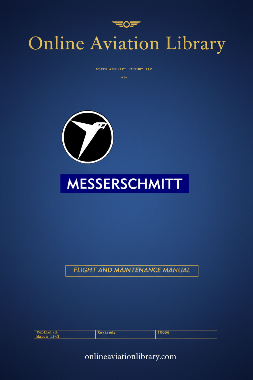 Messerschmitt Flight and Maintenance Manual Cover