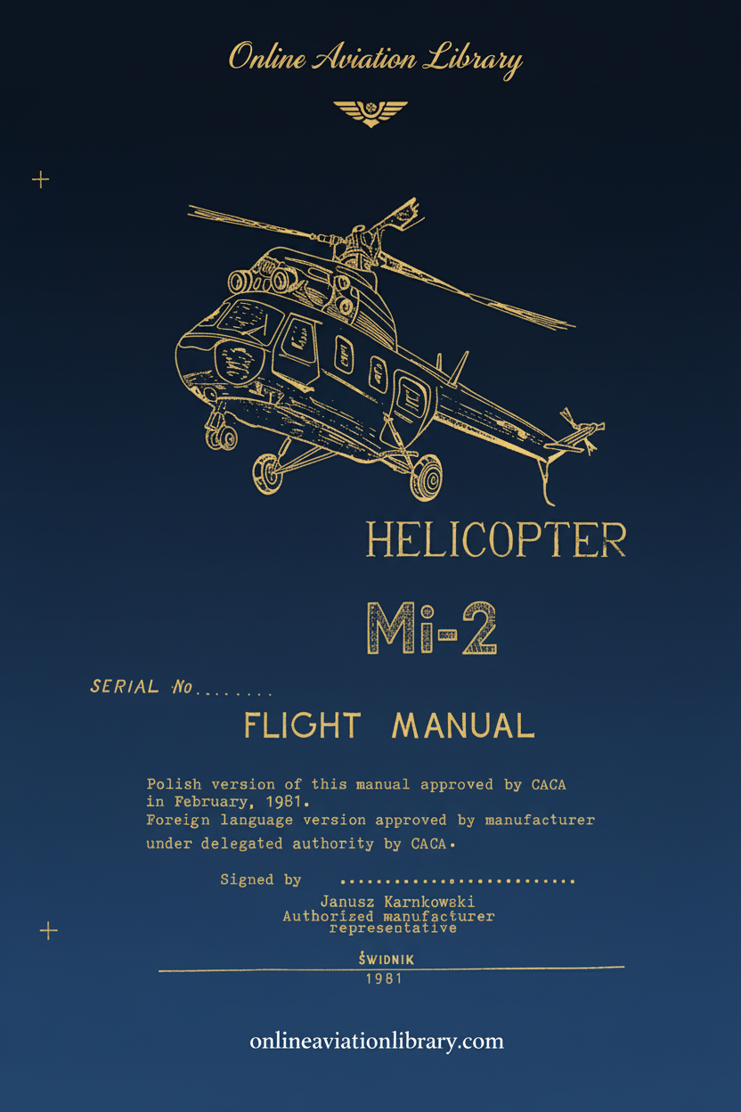 Mi-2 Helicopter Flight Manual Cover Page