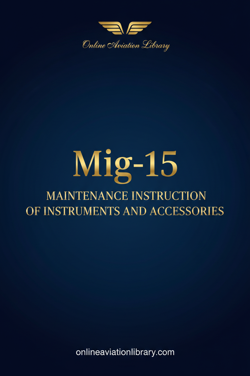 MiG-15 Maintenance Instruction Standard Cover Page