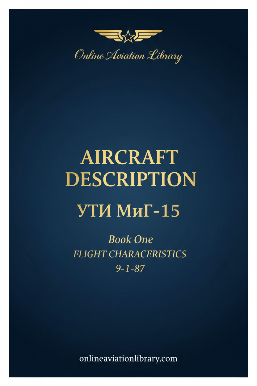 MiG-15 UTI Flight Characteristics Standard Cover Page