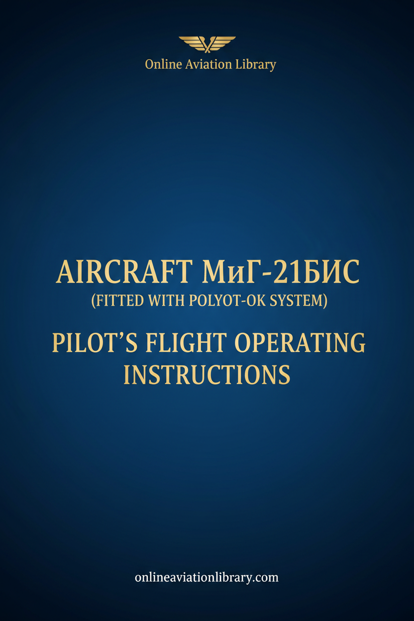 MiG-21BIS Pilot's Flight Operating Instructions Standard Cover Page