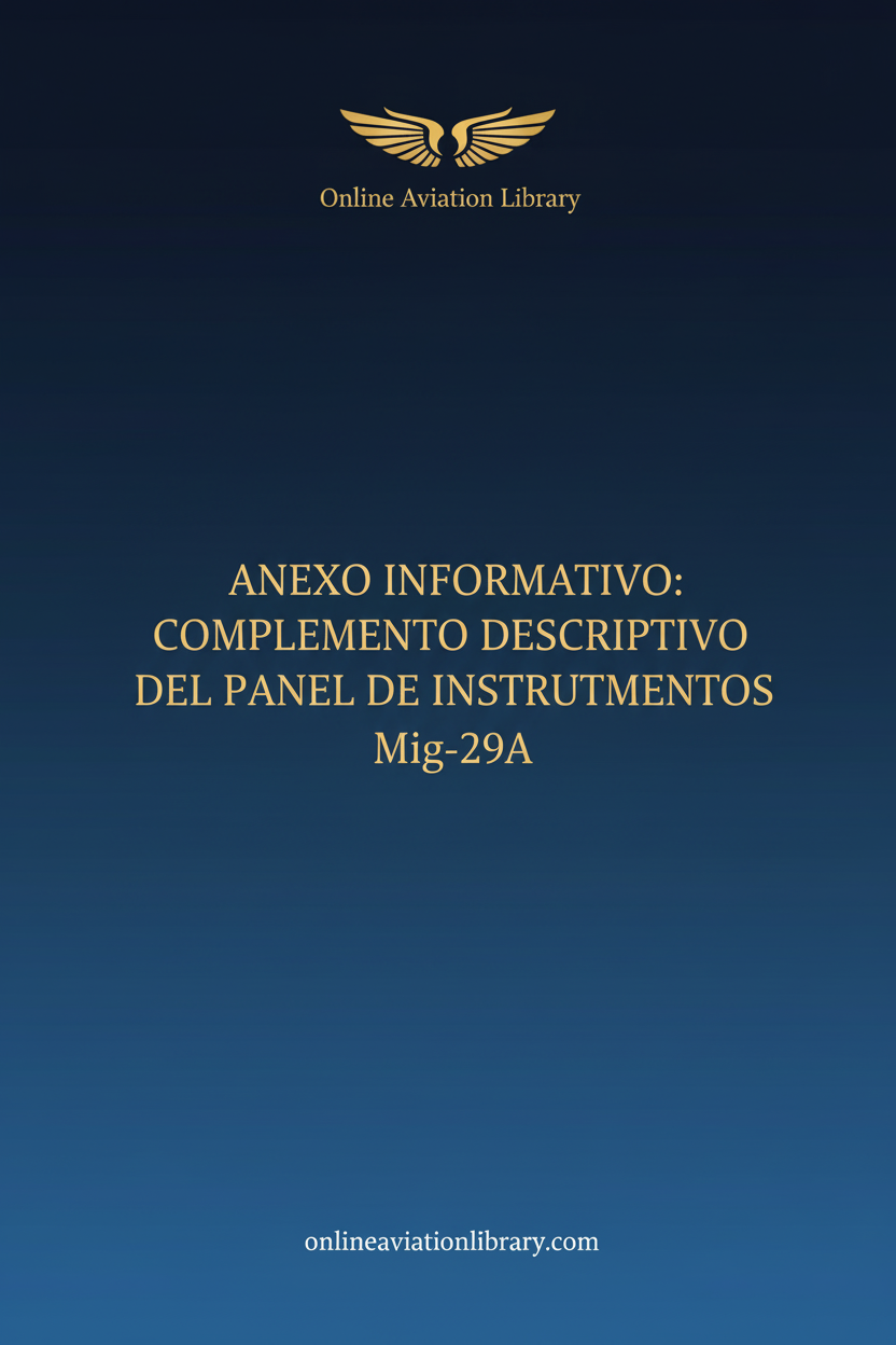MiG-29A Instrument Panel Supplement Standard Cover Page