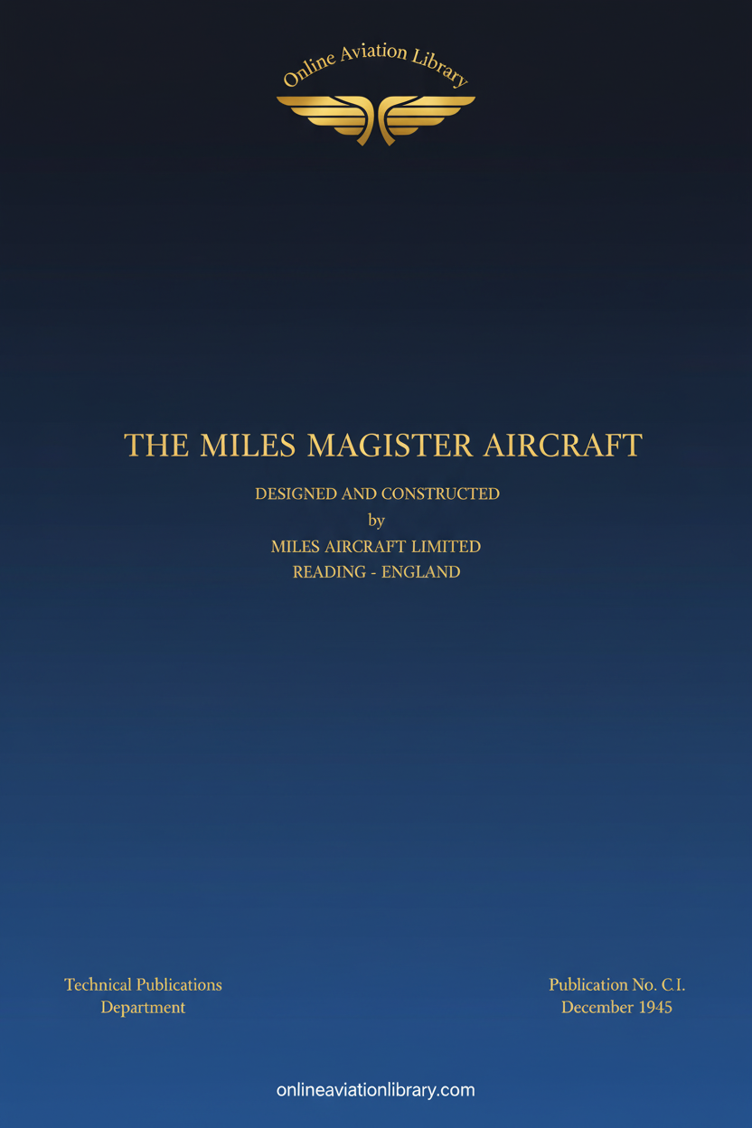 Miles Magister Aircraft Standard Cover Page