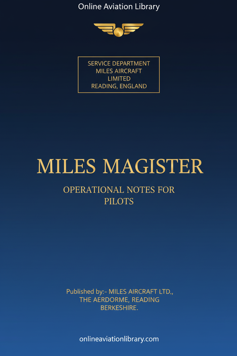 Miles Magister Standard Cover Page