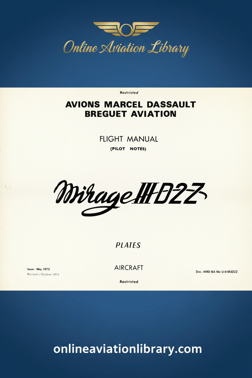 Mirage III D2Z Flight Manual Plates Standard Cover Page 2
