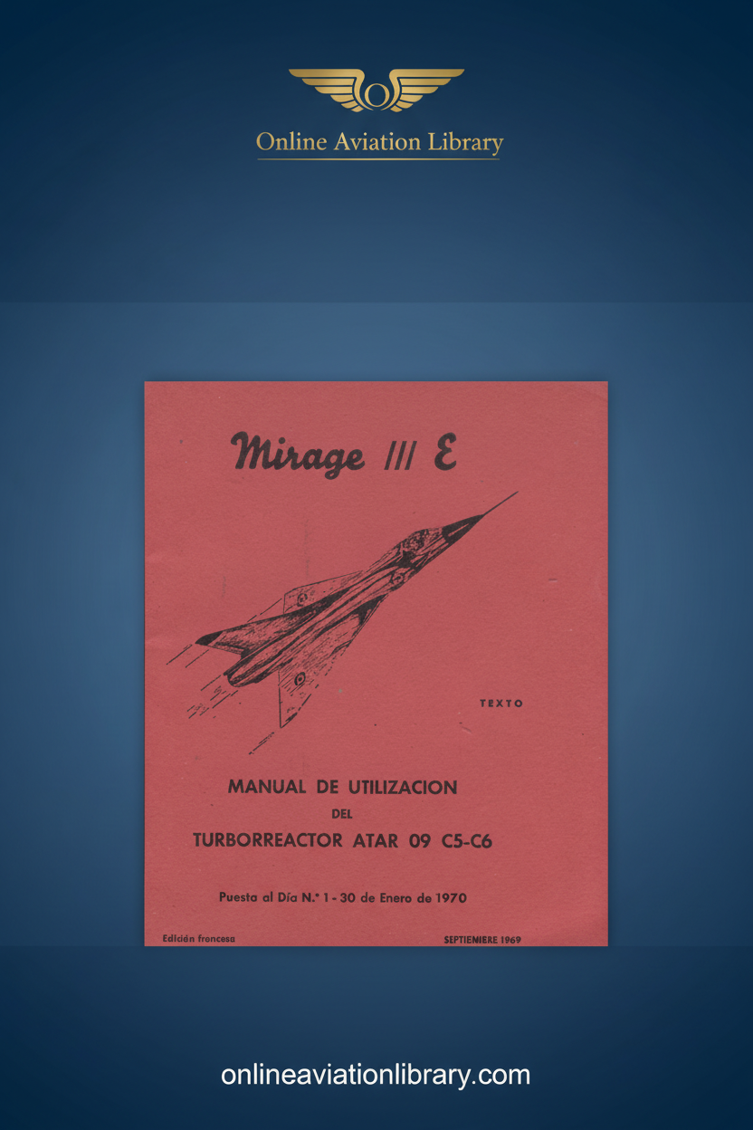 Mirage III E ATAR Turbojet Manual Standard Cover Page 2