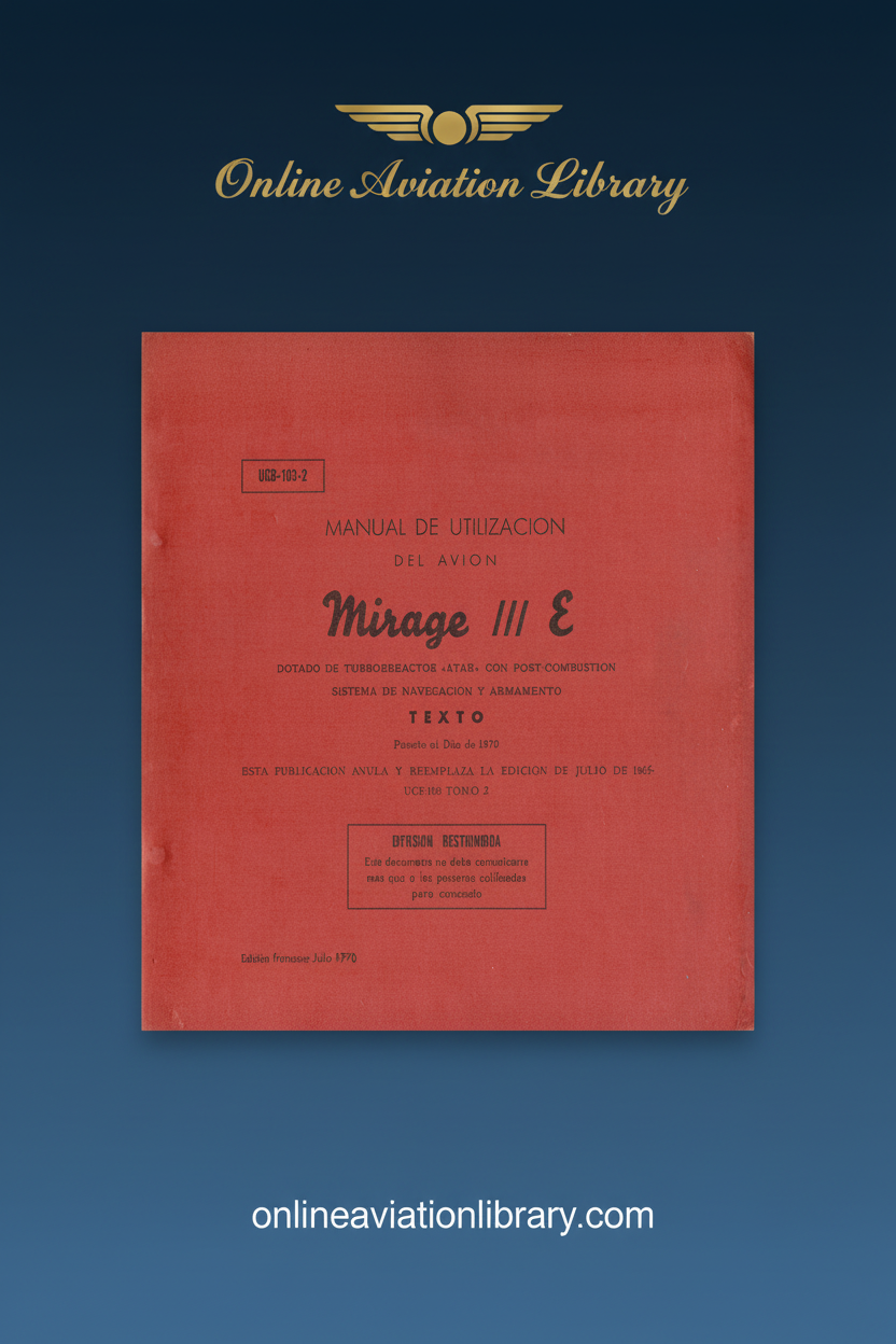 Mirage III E Navigation and Armament System Text Manual Standard Cover Page 2