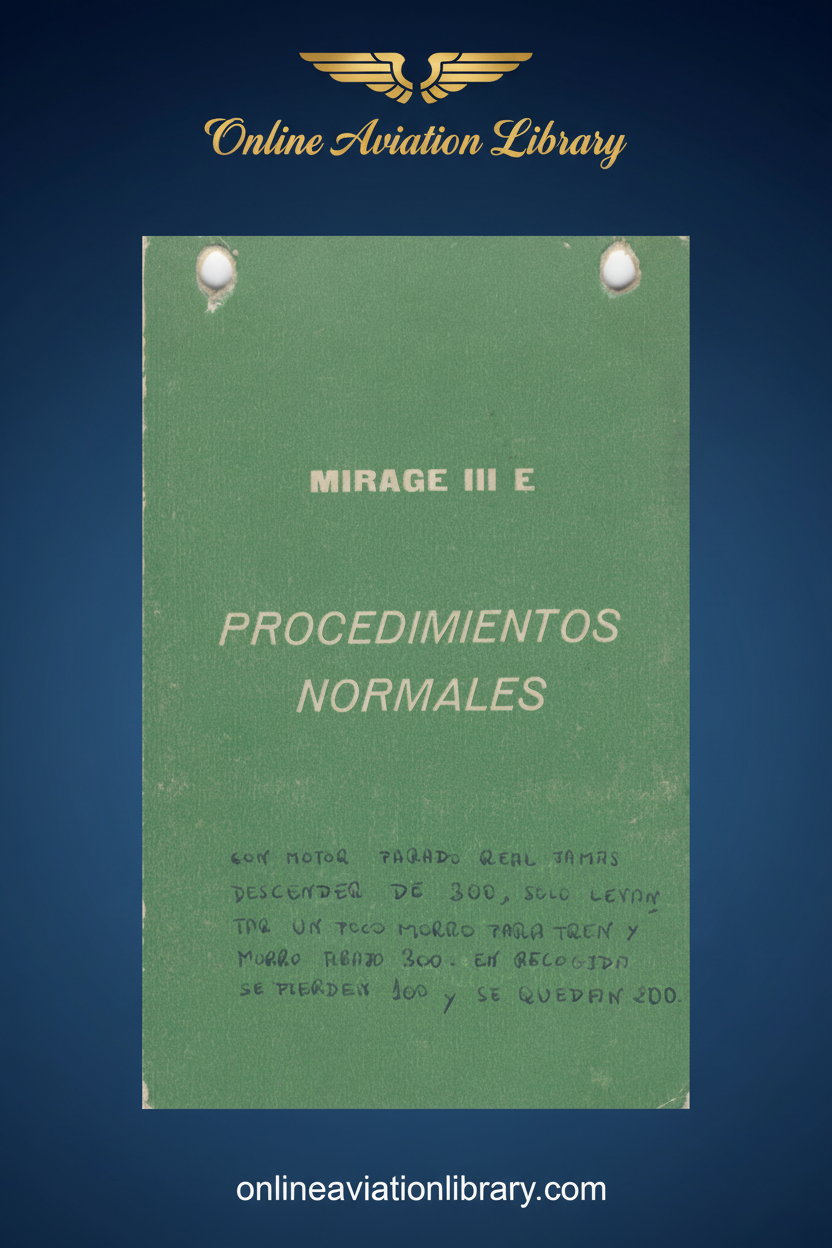 Mirage III E Normal Procedures Standard Cover Page 2